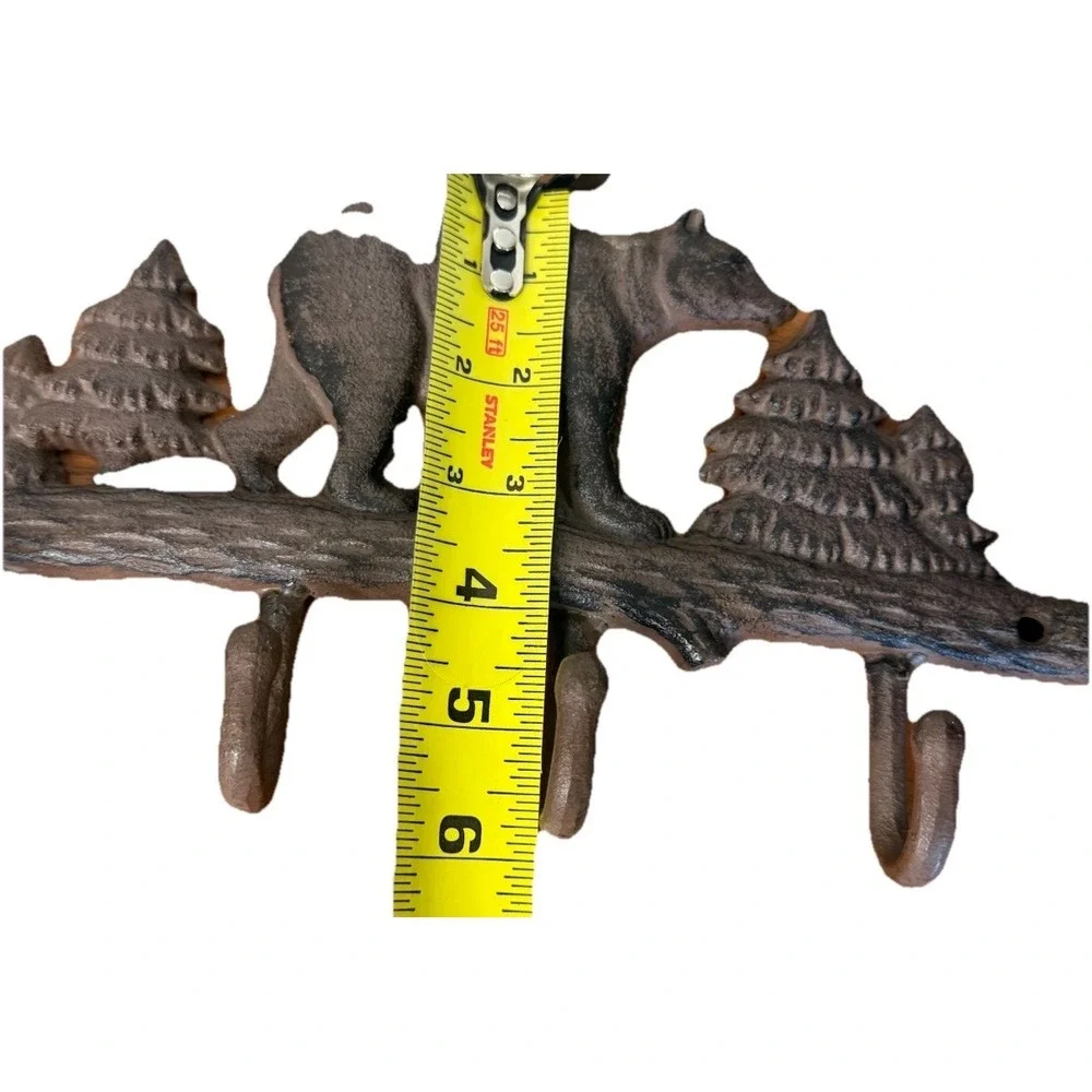 Cast Iron Bear Wall Key Rack‎ Holder 4 Hooks Coat Hook Home Decor